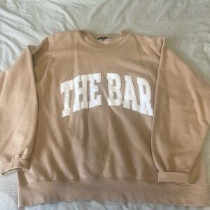 THE BAR varsity crewneck - tan